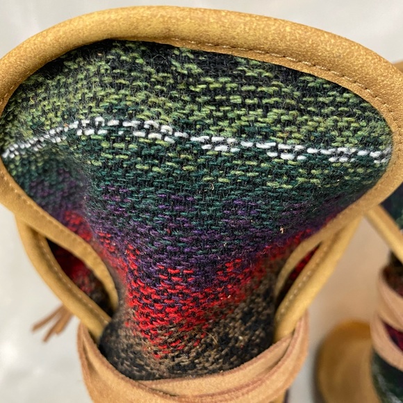 Sugar Holly Brown Faux Leather Heel Southwestern Aztec Boho Ankle Boots - Picture 6 of 11